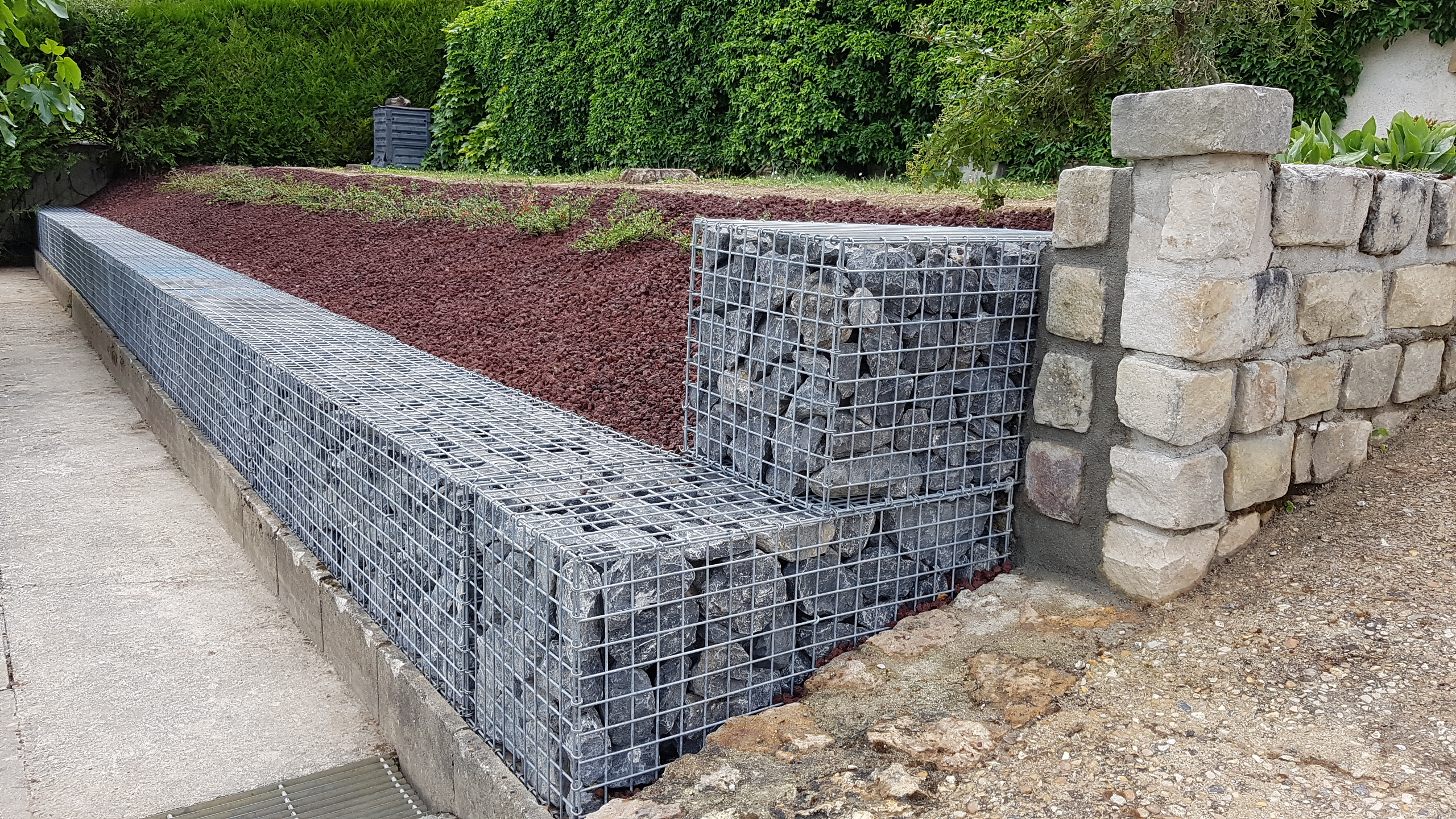 Retenue de terre en gabions