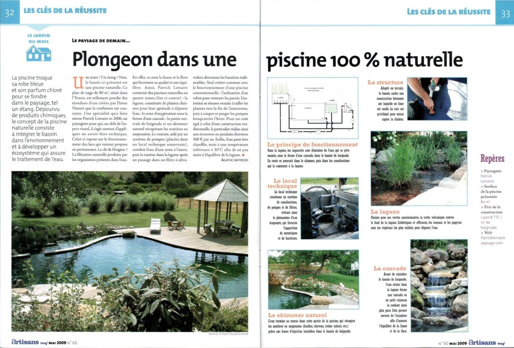 Plongeon dans une piscine 100% naturelle