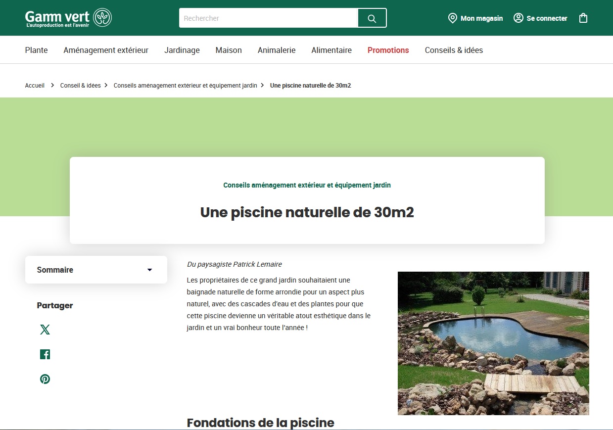 Gamm vert – Une piscine naturelle de 30m2